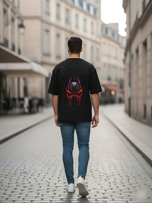 LUSSOVOGUE Black Oversized Graphic T-Shirt | Premium Cotton Streetwear