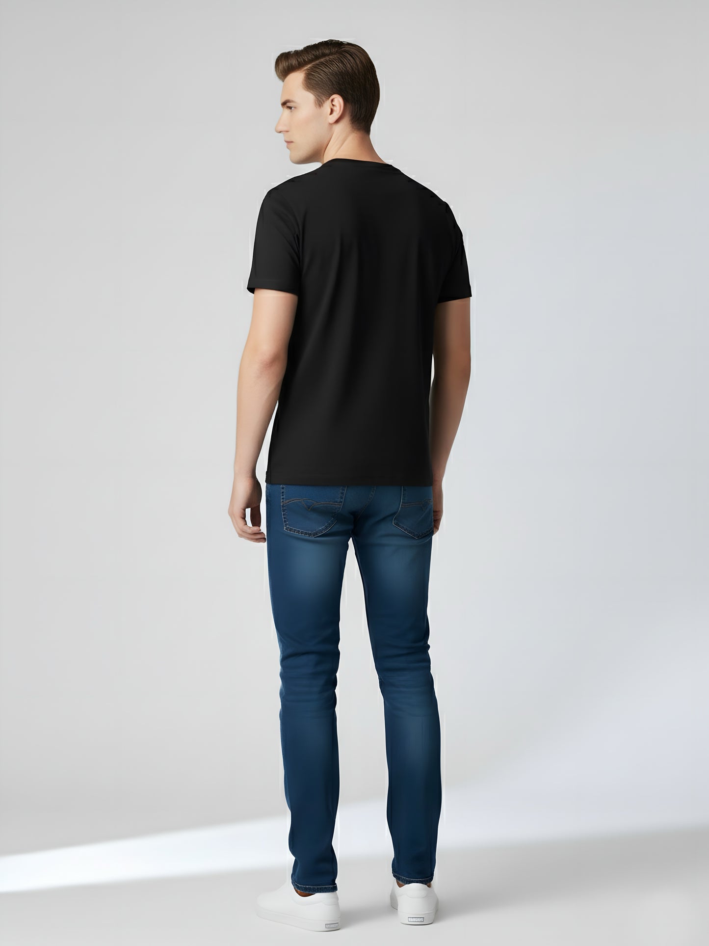 LUSSOVOGUE Men’s Premium 100% Cotton Regular Fit T-Shirt | Black Graphic Tee | Comfort & Style