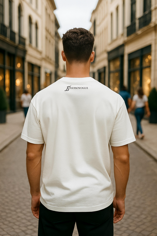 Lussovogue Men’s Cheetah Face Graphic T-Shirt – Urban White Edition