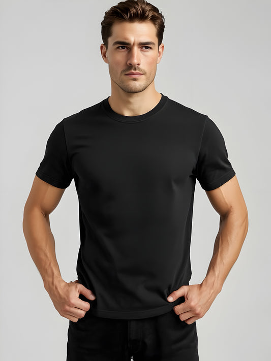 LUSSOVOGUE- Classic Fit T-Shirt – 100% Cotton Comfort, Minimalist Style
