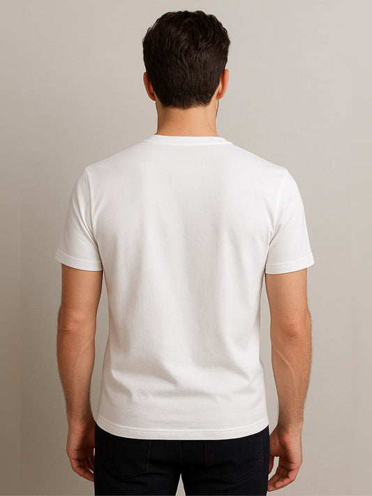 LUSSOVOGUE White 100% Cotton Regular Fit “NEW YORK” Graphic T-Shirt