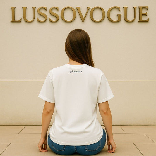 LUSSOVOGUE Oversized Milk White T-shirt (Premium Cotton)