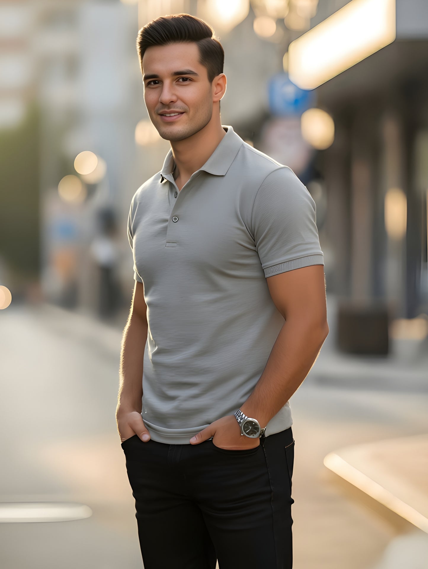 LUSSOVOGUE Men’s Polo T-Shirt Collection | Black, White, Navy Blue, Grey & Maroon | Premium Cotton Blend | Classic Regular Fit