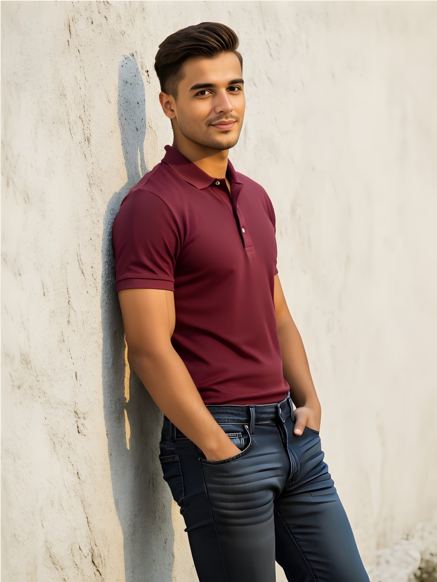 LUSSOVOGUE Men’s Polo T-Shirt Collection | Black, White, Navy Blue, Grey & Maroon | Premium Cotton Blend | Classic Regular Fit