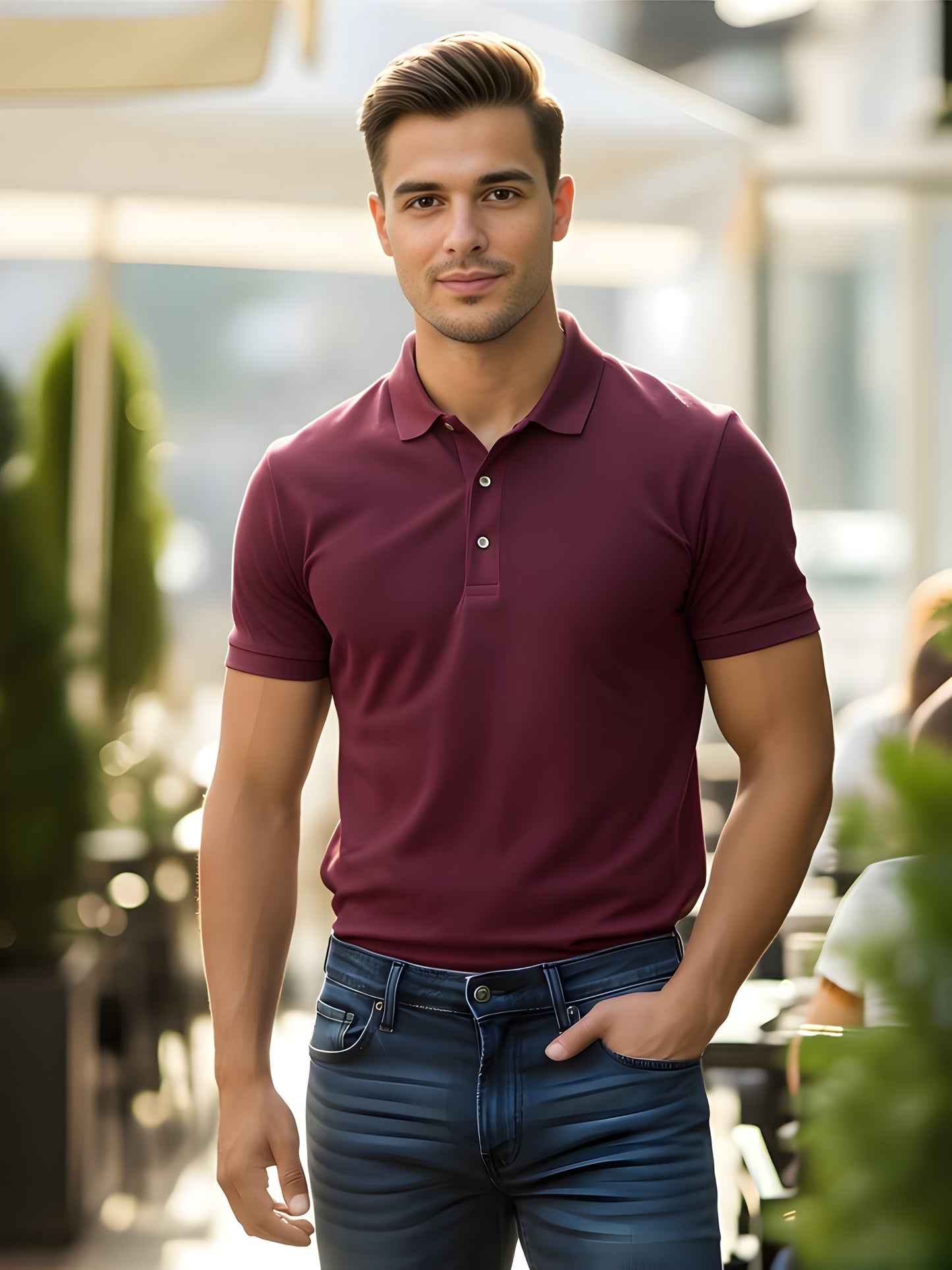 LUSSOVOGUE Men’s Polo T-Shirt Collection | Black, White, Navy Blue, Grey & Maroon | Premium Cotton Blend | Classic Regular Fit