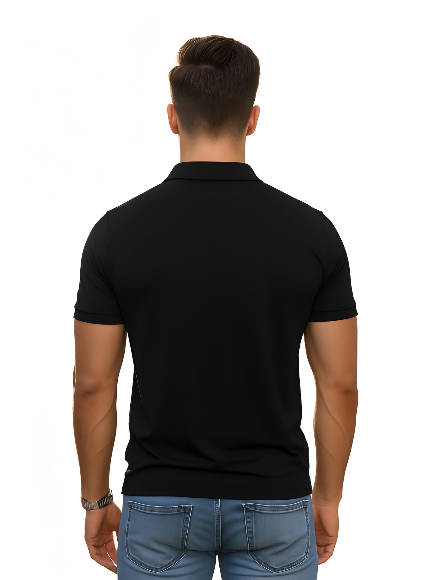 LUSSOVOGUE Men’s Polo T-Shirt Collection | Black, White, Navy Blue, Grey & Maroon | Premium Cotton Blend | Classic Regular Fit