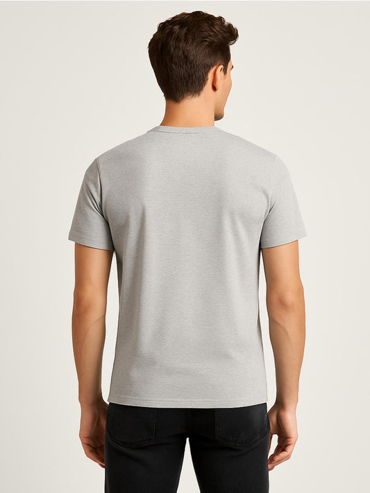 LUSSOVOGUE Light Grey 100% Cotton Regular Fit “AWaaazzZ” Graphic T-Shirt