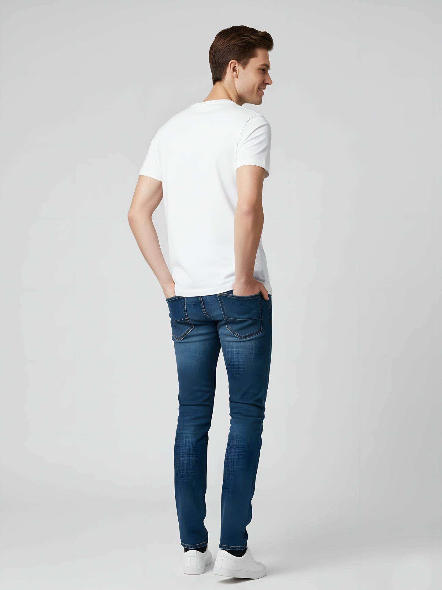 LUSSOVOGUE Men’s Premium 100% Cotton Regular Fit T-Shirt | White Graphic Tee | Comfort & Style