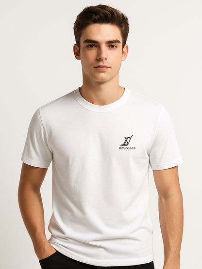 LUSSOVOGUE White 100% Cotton Regular Fit “Spider Graphic” T-Shirt