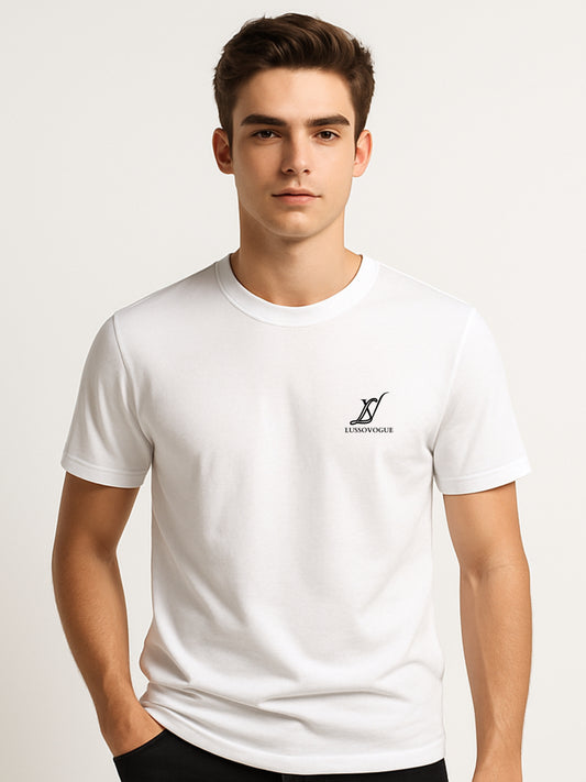 LUSSOVOGUE White 100% Cotton Regular Fit “Spider Graphic” T-Shirt