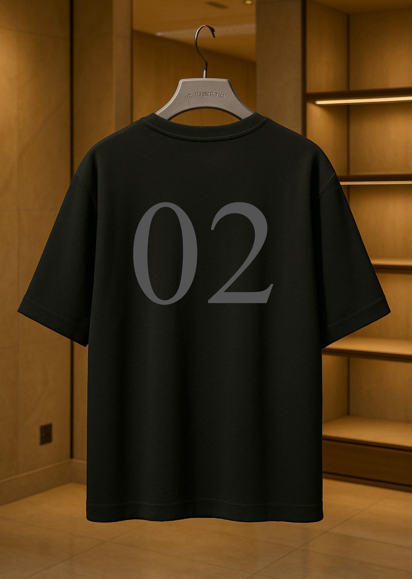 LUSSOVOGUE Premium Oversized Black T-Shirt | Front Logo & Back Numbers Graphic | Unisex Streetwear