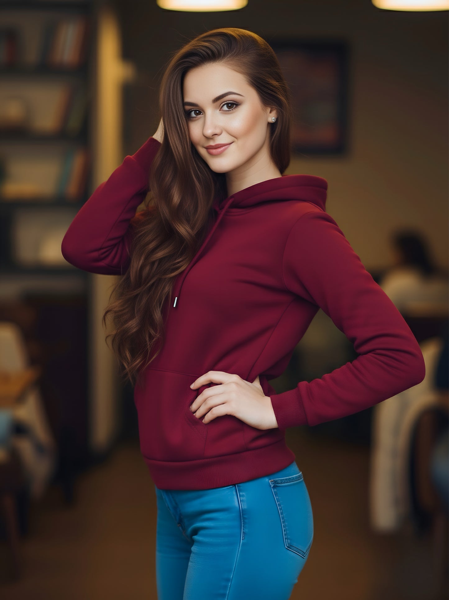 LUSSOVOGUE Women’s Premium 100% Cotton Hoodie for Everyday Comfort | Available in Black, Maroon, Off-White & Navy Blue