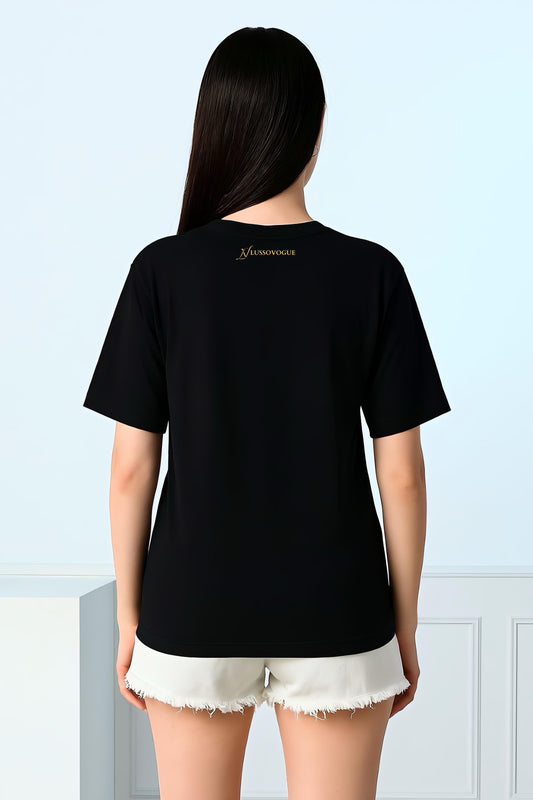 LUSSOVOGUE- Oversized T-shirt [Music On, World Off]