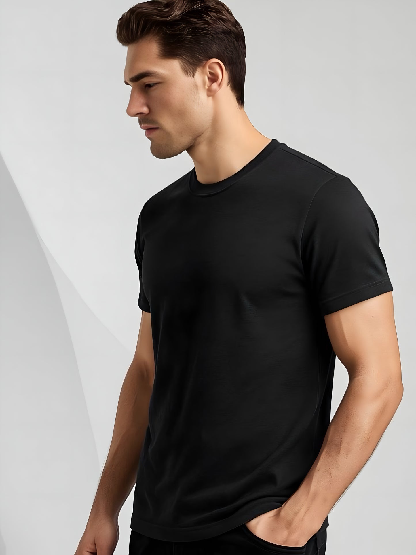 LUSSOVOGUE- Classic Fit T-Shirt – 100% Cotton Comfort, Minimalist Style