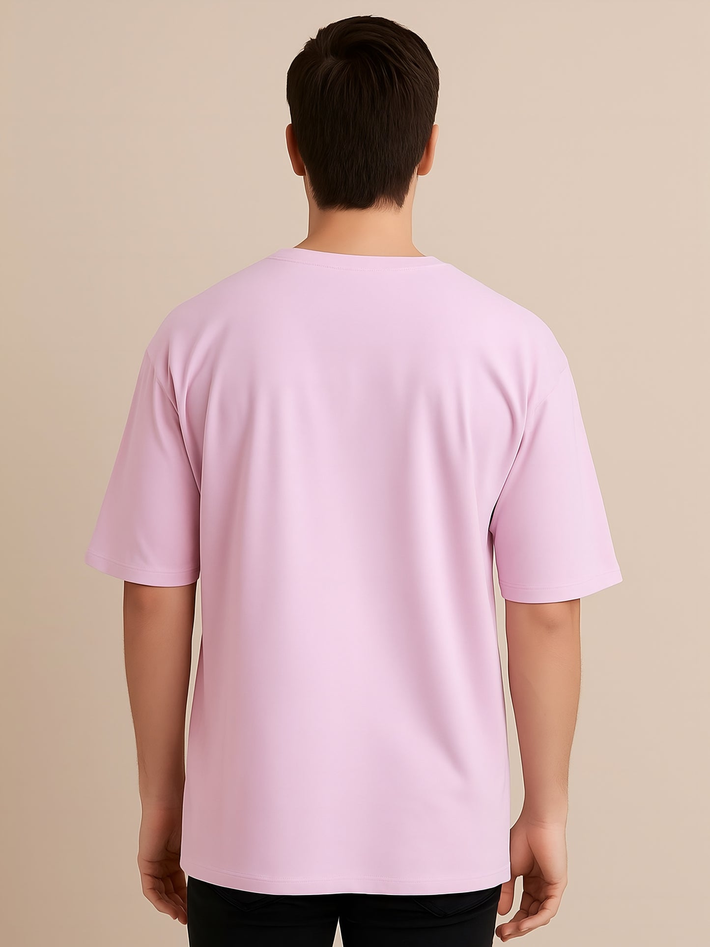 LUSSOVOGUE Men’s Oversized T-Shirt | Lavender | 100% Premium Cotton | Relaxed Streetwear Fit
