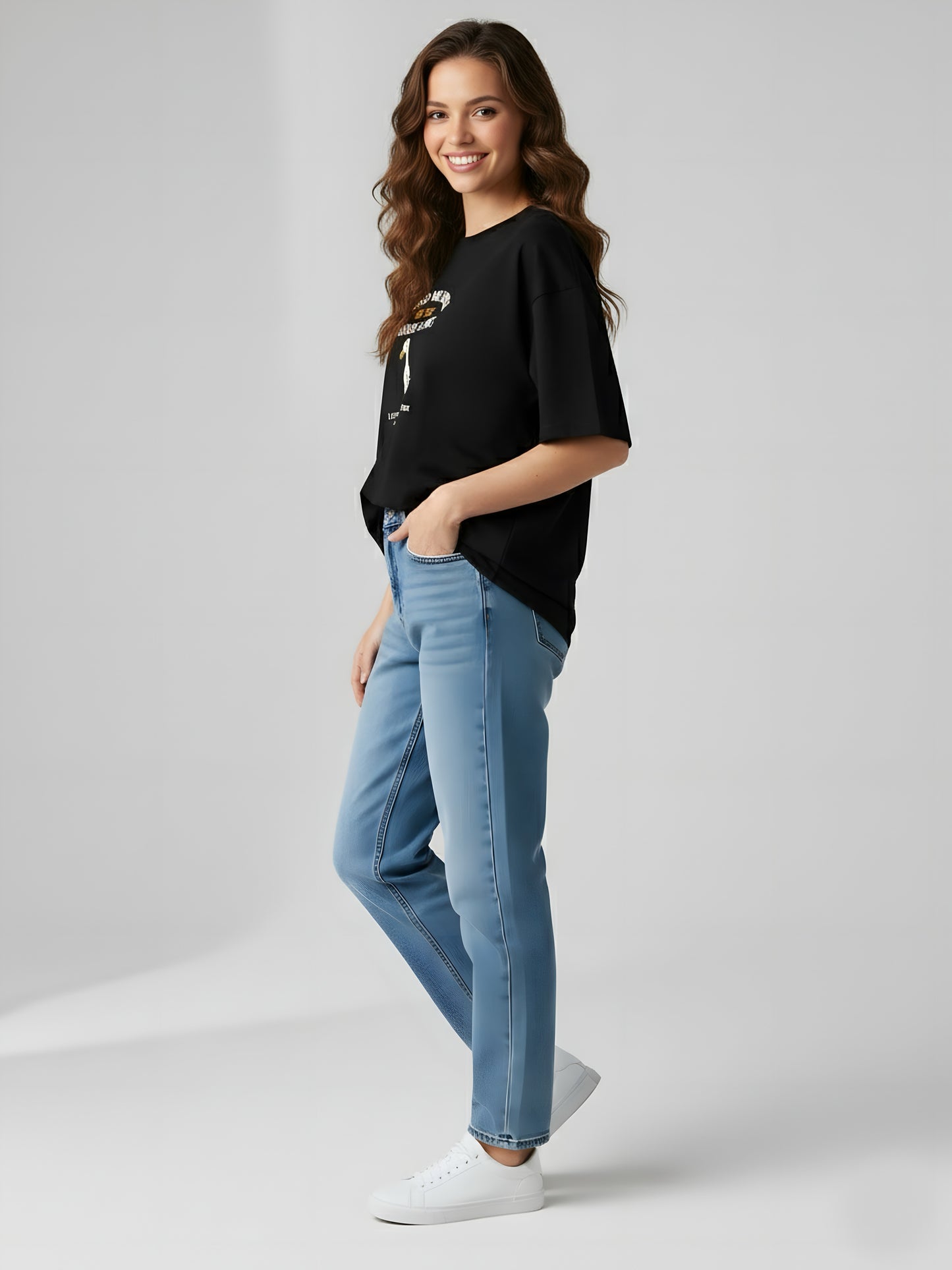 LUSSOVOGUE Women’s Premium Oversized T-Shirt Collection | Brown, Black & Maroon Goose Gang Graphic Tees | 100% Cotton