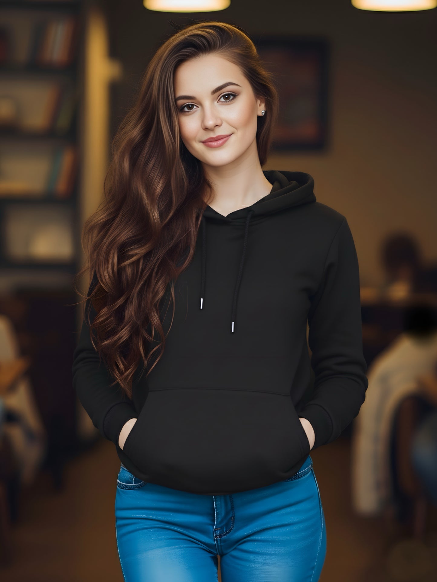 LUSSOVOGUE Women’s Premium 100% Cotton Hoodie for Everyday Comfort | Available in Black, Maroon, Off-White & Navy Blue