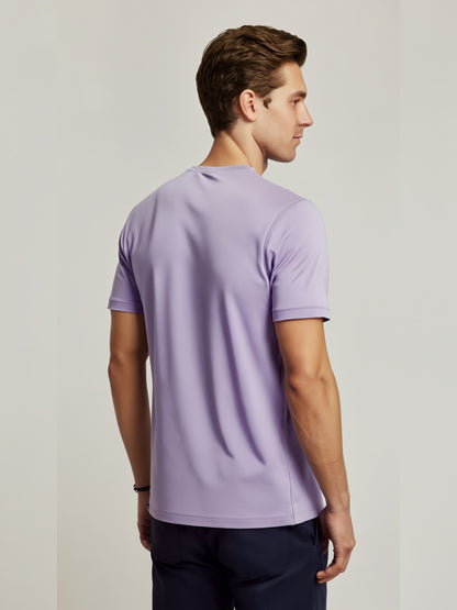 LUSSOVOGUE Lavender Regular Fit T-Shirt – 100% Cotton Comfort, Minimalist Style