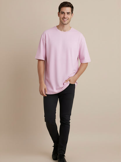 LUSSOVOGUE Men’s Oversized T-Shirt | Lavender | 100% Premium Cotton | Relaxed Streetwear Fit