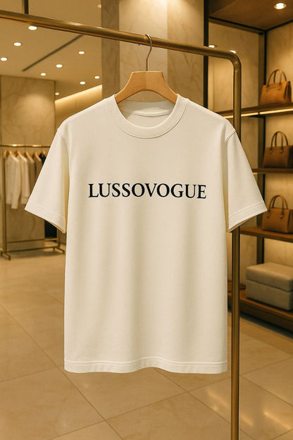 LUSSOVOGUE Oversized Milk White T-shirt (Premium Cotton)