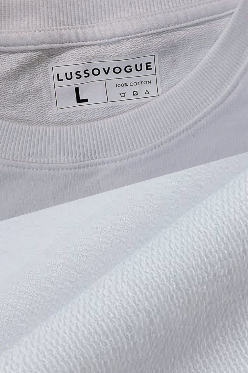 Oversized White T-Shirt with Golden Flower Back Print – Premium Cotton Unisex Tee by Lussovogue
