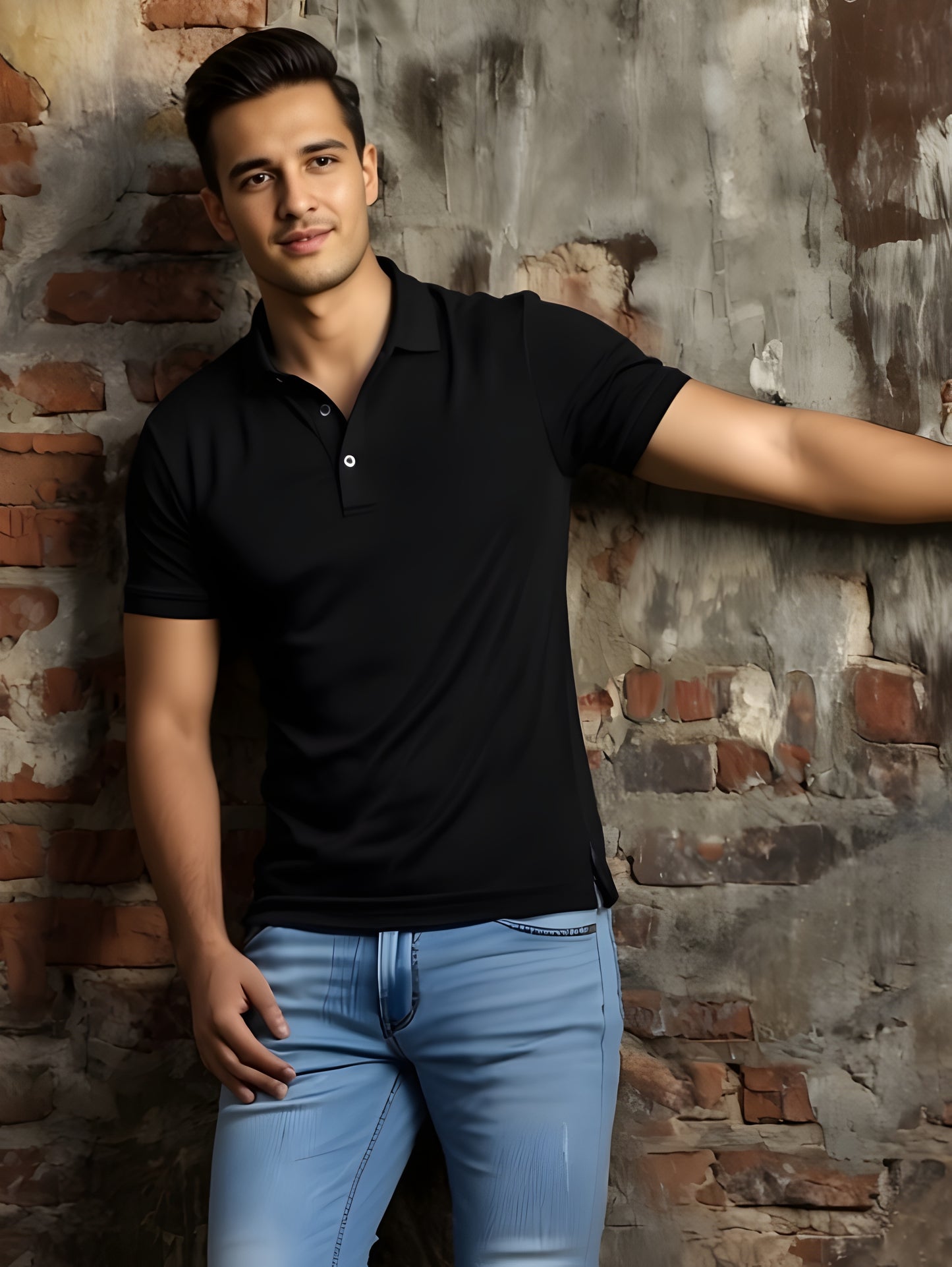 LUSSOVOGUE Men’s Polo T-Shirt Collection | Black, White, Navy Blue, Grey & Maroon | Premium Cotton Blend | Classic Regular Fit